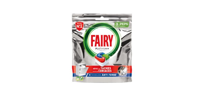 Veepee: Un échantillon de capsule vaisselle Fairy Platinum + gratuit