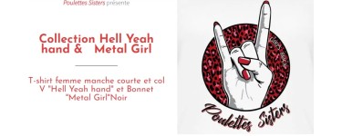 La Grosse Radio: 1 lot comportant 1 t-shirt femme "Hell Yeah hand" + 1 bonnet "Metal Girl" à gagner
