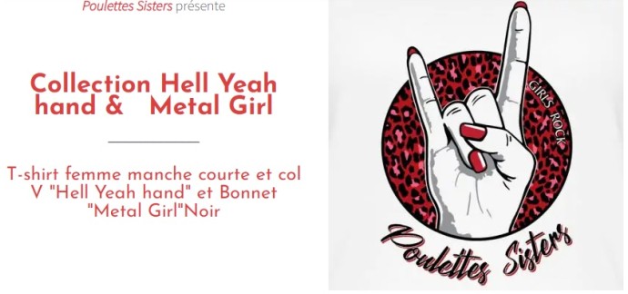 La Grosse Radio: 1 lot comportant 1 t-shirt femme "Hell Yeah hand" + 1 bonnet "Metal Girl" à gagner