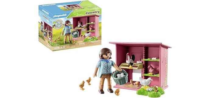 Amazon: Playmobil Country Agricultrice et poulailler - 71308 à 13,99€