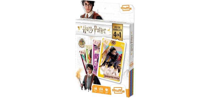 Amazon: Jeu de cartes 4 en 1 Harry Potter : 7 Familles, Paires, Action et Batailles à 2,48€