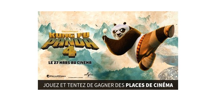 W9: 10 lots de 2 places de cinéma pour le film "Kung Fu Panda 4" à gagner