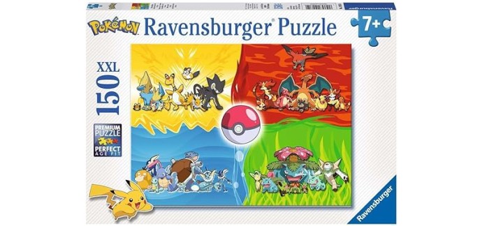 Amazon: Puzzle Enfant Ravensburger XXL - Les différents types de Pokémon à 7,55€