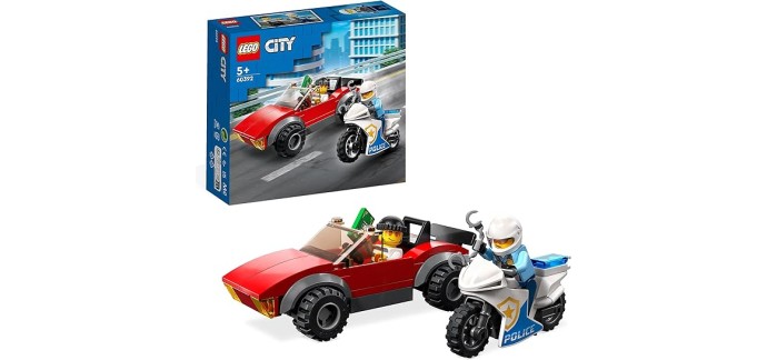 Amazon: LEGO City La Course-Poursuite De La Moto De Police - 60392 à 6,37€