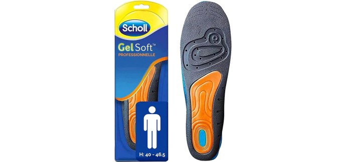 Amazon: Semelles Scholl GelSoft pour Homme - Pointure de 40 à 46,5 à 13,23€