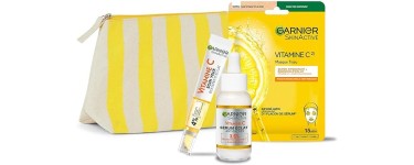 Amazon: Trousse Routine Éclat Visage à la Vitamine C Garnier - Illuminateur, Hydratant, Anti-Cernes à 17,49€