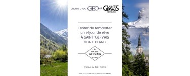 GEO: 1 séjour de 3 nuits au Saint-Gervais Hôtel & Spa + forfaits de ski à gagner