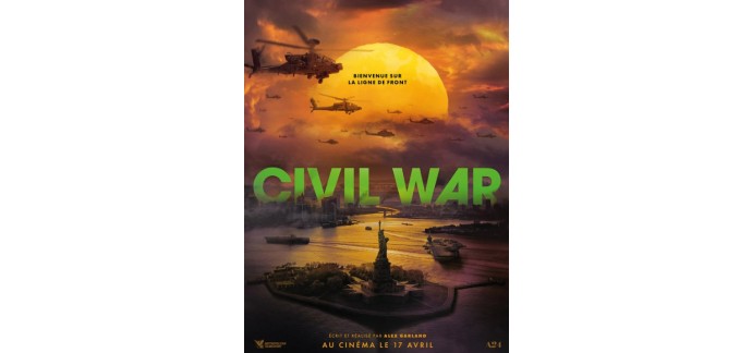 Carrefour: 100 lots de 2 places de cinéma pour le film "Civil War" à gagner