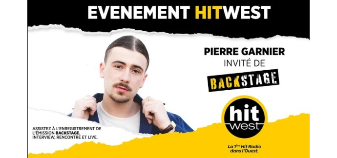 Ouest France: Des invitations pour assister à l'émission Hit West avec Pierre Garnier à gagner