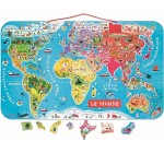 Amazon: Puzzle Carte du Monde Magnétique en Bois Janod - 92 Pièces Aimantées, 70 x 43 cm à 24,66€