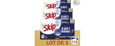 Amazon: Lot de 3 x 38 capsules de lessive 3 en 1 Skip Ultimate Active Clean (114 lavages) à 27,51€