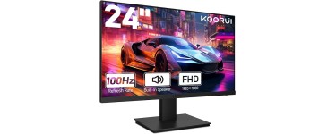 Amazon: Ecran PC 24" KOORUI - FHD, 100 Hz, Haut-parleurs Intégrés à 99€