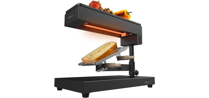 Amazon: Raclette traditionnelle Cecotec Cheese&Grill 6000 Black. à 30,90€