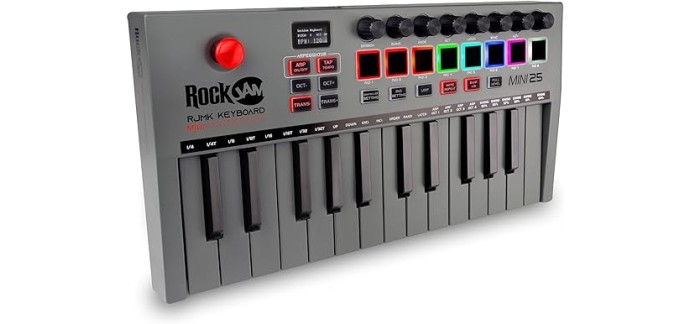 Amazon: Clavier MIDI RockJam Go 25 Key USB & Bluetooth à 45,62€