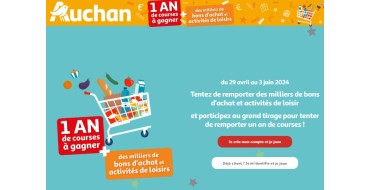 Auchan: Des milliers de bons d'achat et activités de loisir + un an de courses à gagner