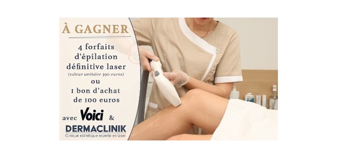 Voici: 4 bons d'achat pour une épilation au laser dans un centre de beauté à gagner