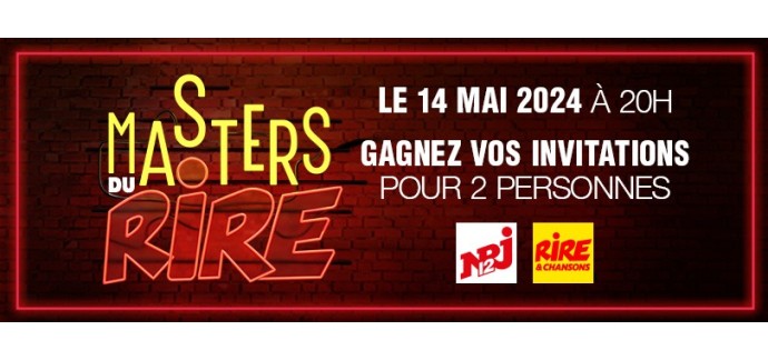 Nrj Play: 40 lots de 2 invitations pour le spectacle "Les Masters du Rire" à gagner
