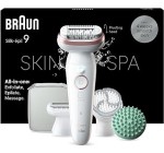 Amazon: Épilateur Avec Tête Pivotante Braun Silk-épil 9 SkinSpa 9-080, Blanc/Rose à 129,99€