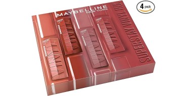 Amazon: Coffret de 4 Rouges à Lèvres Liquides Maybelline New-York SuperStay Vinyl Ink Nude Shock à 29,24€