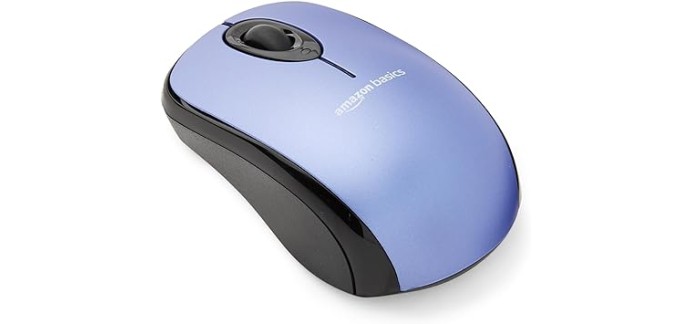 Amazon: Souris d’ordinateur sans fil Amazon Basics avec nano-récepteur USB - bleu à 13,51€