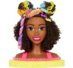 Amazon: Tête À Coiffer Barbie Ultra Chevelure - Cheveux Bruns Frisés avec Mèches Arc-en-Ciel à 34,99€