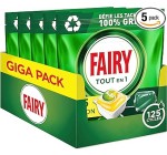 Amazon: Tablettes Lave-vaisselle Fairy Original All In One, Citron, 125 Capsules (5x25 Pastilles) à 22,28€