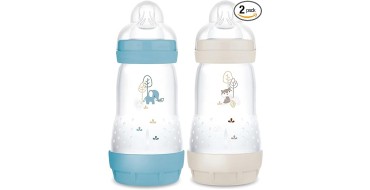 Amazon: Lot de 2 biberons MAM Easy Start Anti-Colique (2 x 260 ml) Océan + Sable à 11,95€