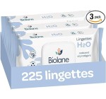 Amazon: Lot de 3x75 Lingettes bébé à l'eau BIOLANE à 8,72€