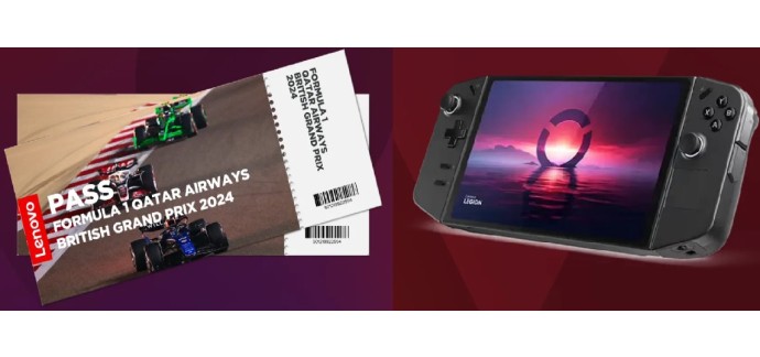 Lenovo: 1 pass pour 2 personnes pour le GP de F1 en Grande-Bretagne, 3 x 1 console Lenovo Legion Go à gagner