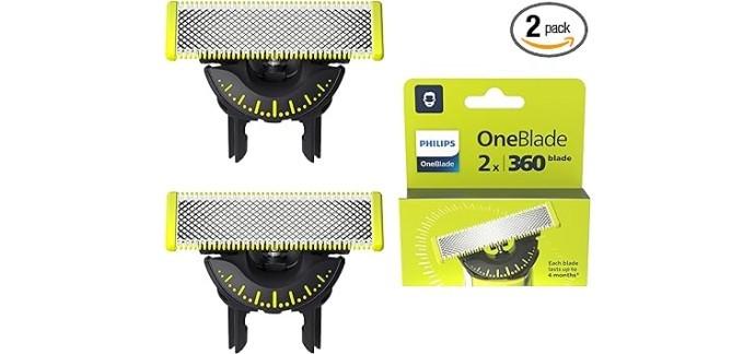 Amazon: Lames de rechange Philips OneBlade 360 pour rasoir/tondeuse électrique OneBlade QP420/60 à 21,99€