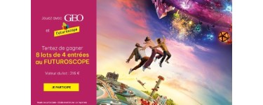 GEO: 8 lots de 4 entrées pour le Parc du Futuroscope à gagner
