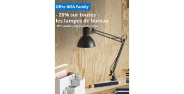 IKEA: [IKEA Family] -20% sur toutes les lampes de bureau