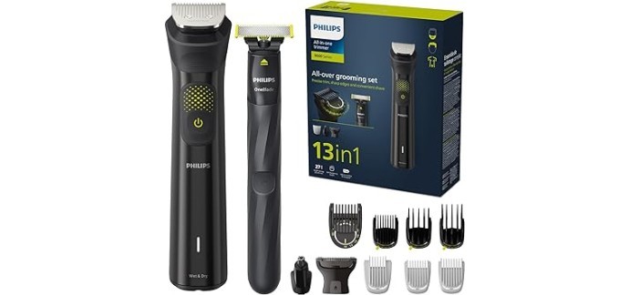 Amazon: Tondeuse 13-en-un Philips Series 9000 MG9530/15 + OneBlade à 69,99€