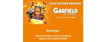 La Grande Récré: 242 lots "Garfield" (lunch box, place cinéma, figurine, serviette de plage ) à gagner