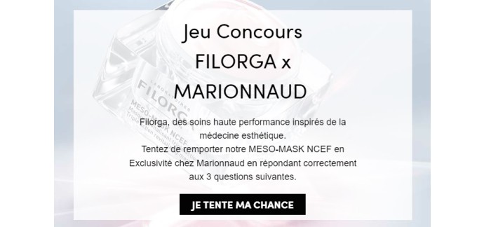 Marionnaud: 3 Meso-Mask NCEF Filorga à gagner