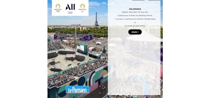 Le Parisien: 1 séjour à Paris afin d'assister à la finale du Breaking femmes des JO à gagner