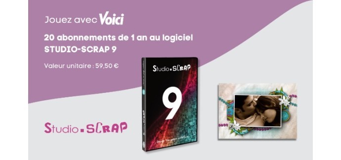 Voici: 20 abonnements d'un an au logiciel STUDIO-SCRAP 9 à gagner