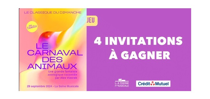 Riffx: Des invitations pour le spectacle "Le Carnaval des Animaux" à gagner