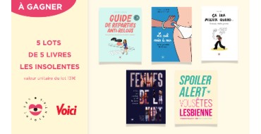 Voici: 5 lots de 5 livres des éditions Les Insolentes à gagner