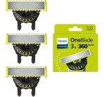 Amazon: Lot de 3 lames Philips Genuine OneBlade 360 QP430/60 à 28,99€