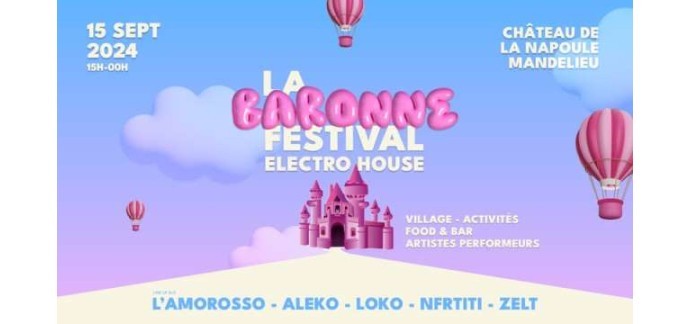 BFMTV: 2 lots de 2 invitations pour la Baronne Festival à Mandelieu-La-Napoule à gagner 
