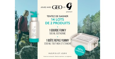 GEO: 14 lots comportant 1 gourde Funky + 1 boite repas Youmi à gagner