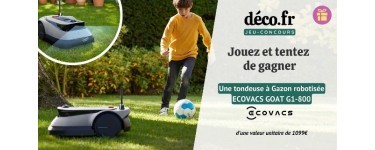 DECO.fr: 1 tondeuse à gazon robot Ecovacs Goat G1-800 à gagner