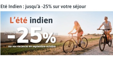 Tohapi: Jusqu'à -25% sur votre séjour avec les offres été indien de Septembre à Octobre