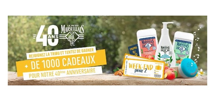 Le Petit Marseillais: 2 week-ends pour découvrir la Provence,  40 coffrets, des enceintes et d'autres lots à gagner