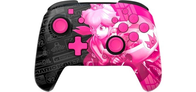 Amazon: Manette sans fil PDP Rematch GLOW Wireless Grand Prix Peach pour Nintendo Switch à 49,99€