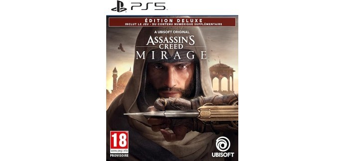 Amazon: Jeu Assassin's Creed Mirage Deluxe sur PS5 à 24,99€