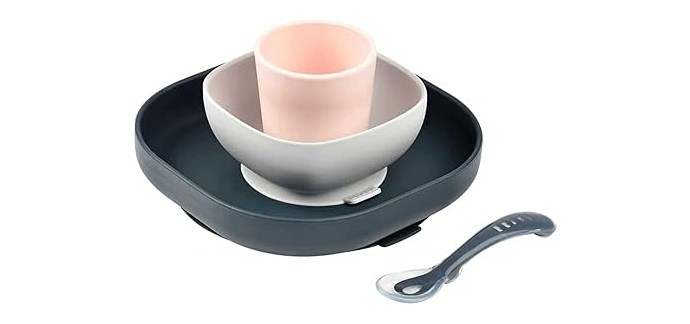 Amazon: Set Vaisselle Silicone Repas Bébé BÉABA à 19,90€
