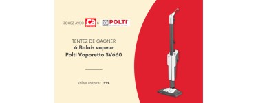 Ça m'intéresse: 6 balais vapeur Polti Vaporetto SV660 à gagner