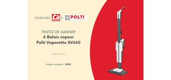 Ça m'intéresse: 6 balais vapeur Polti Vaporetto SV660 à gagner